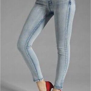 J Brand Blue Skinny Leg Afterlife Jeans with Faded Vintage Look